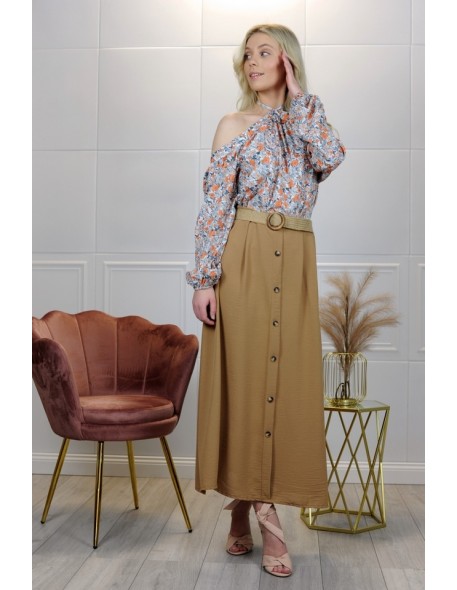 zwiewna long skirt Lulineta Karmelowa/Camel,...