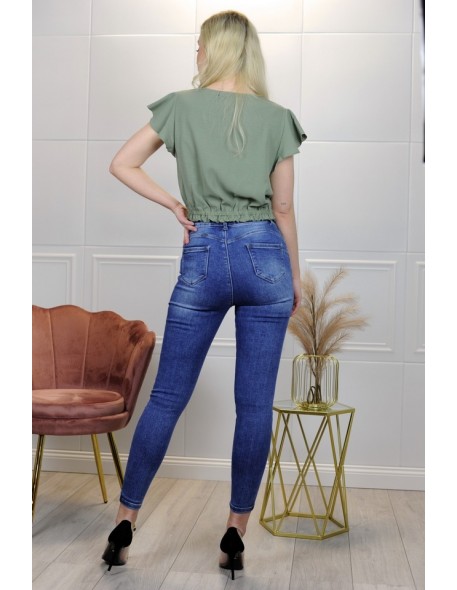 elastyczne jeansowe trousers rurki Callinera...