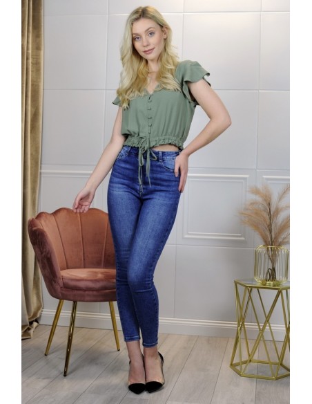 elastyczne jeansowe spodnie rurki Callinera Niebieskie/Blue, Merribel