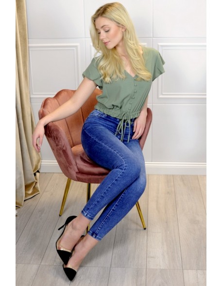 elastyczne jeansowe trousers rurki Callinera...