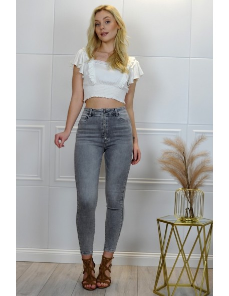 elastyczne jeansowe spodnie rurki Callinera Szare/Grey, Merribel