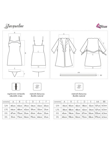 Jacqueline set t-shirt + bathrobe + briefs black, Livia Corsetti lc 90249