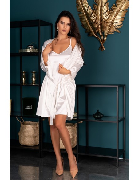 Edelina satin bathrobe ladies' pearl, Livia Corsetti lc 90520