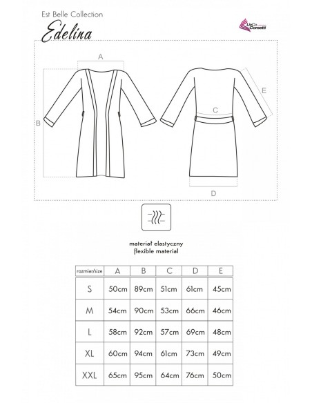 Edelina satin bathrobe ladies' pearl, Livia Corsetti lc 90520