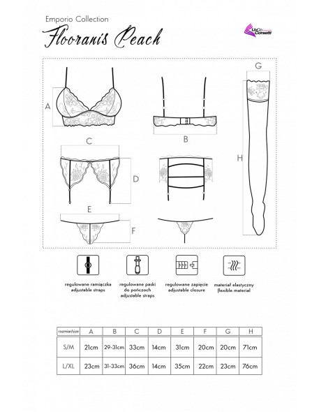 Sensual set flooranis peach emporio collection,...