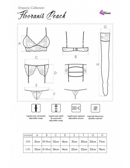 Sensual set flooranis peach emporio collection,...