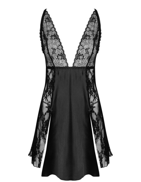 Czarna koszulka nocna Delight Beauty Night Fashion