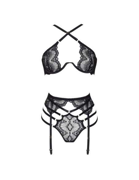 Czarny zestaw bielizny Natasha Beauty Night Fashion