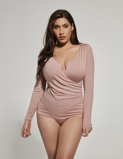 Blouse with long sleeve dekolt kopertowy V Krisline...