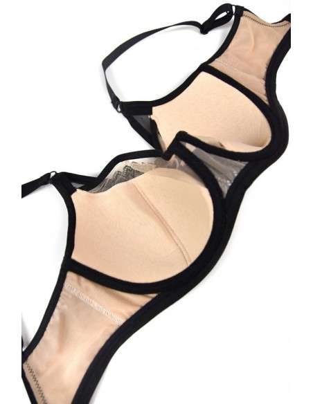 Bra Dots SEMI 19187 black Mediolano