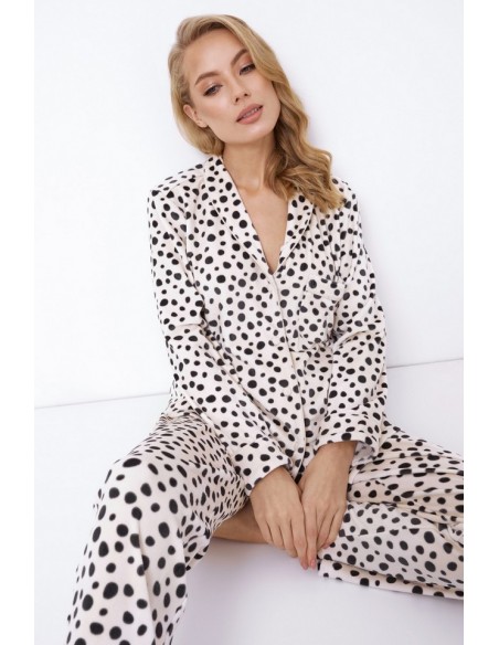 Piżama damska Gianna soft Aruelle, rozpinana z długim rękawem