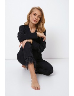 Piżama damska rozpinana Brigitte long Aruelle czarna