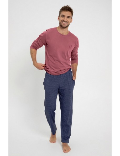 3072 PAJAMAS MEN'S LONG COLTON S-XL Taro