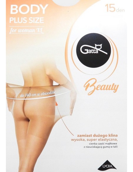 Rajstopy damskie gładkie Gatta Body Plus Size - 15 den