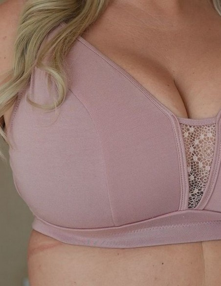 Biustonosz micromodal miękki bez fiszbin Krisline Marcella pudrowy róż 