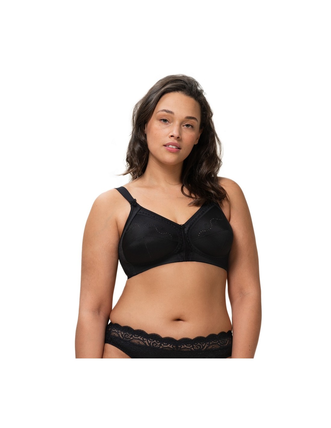 Triumph Women's Doreen Plus Cotton 01 N Wireless Bra,Black (Black