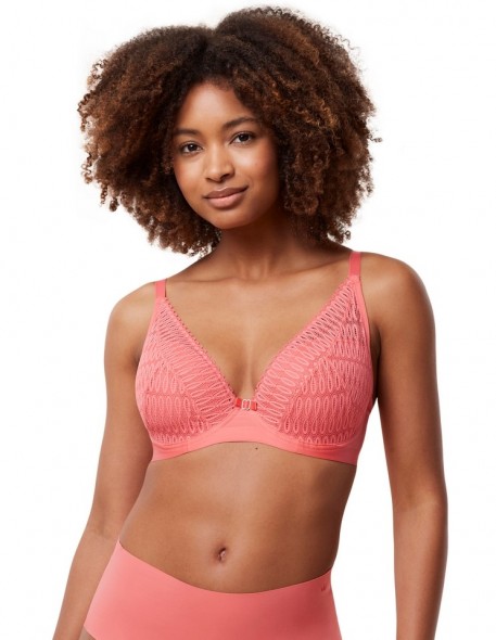 Bra lace Triumph Aura Spotlight WP Sugar Coral Color coral Size 80G