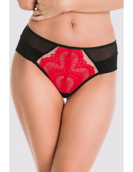 Figi brazyliany Amore 19169, Mediolano, przód z czerwonej koronki