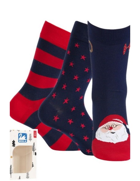 Socks patterned-men's christmas 3pp, Wola