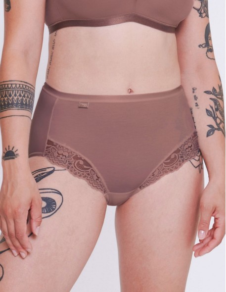 High waisted panties Sloggi Romance Maxi cacao