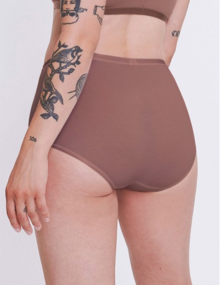 Majtki z wysokim stanem Sloggi Romance Maxi mocca