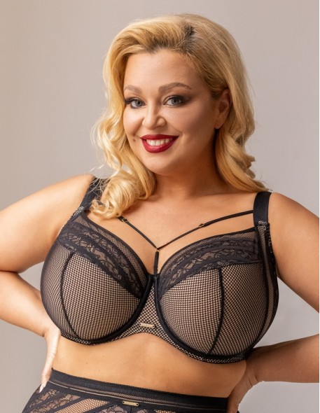 Full cup bra, openwork lace, B to H-cup