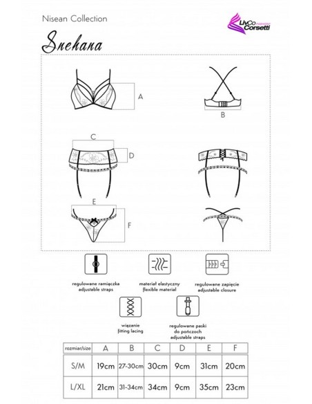 Snehana komplet biustonosz + pas + stringi, Livia Corsetti lc 90443 