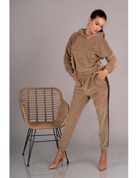 Provocateur tracksuit me ladies' set trousers blouse camel, Merribel