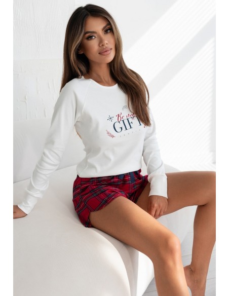 Pajamas Leta Interlock/Flanela dł/r Christmas S-XL Sensis