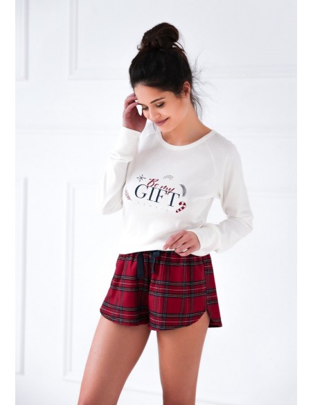 Pajamas Leta Interlock/Flanela dł/r Christmas S-XL Sensis