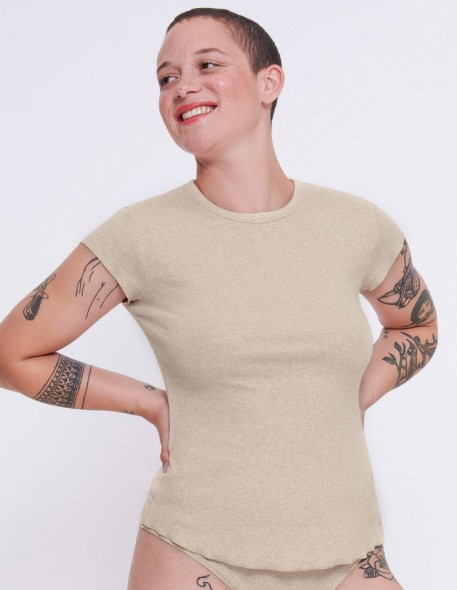 Koszulka damska Sloggi Go Ribbed T-Shirt Melanżowa