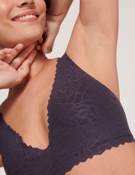 Bra bezszwowy Sloggi Zero Feel Lace 2.0 Top purple