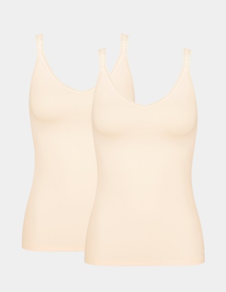 Podkoszulka 2 Pak Sloggi Go Shirt 01 C2P Kremowa