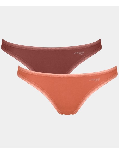 Women's panties 2 Pack Sloggi Go Mini C2P red mix