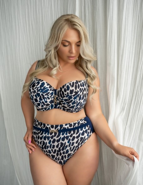 Figi kąpielowe damskie z wysokim stanem...