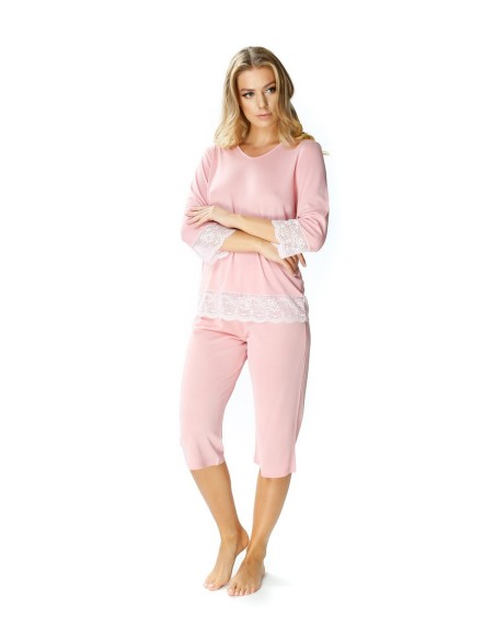 Pajamas women's pink Mewa Peonia