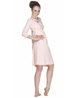 Bawełniana koszula ciążowa Mewa Babygirl morelowa 2