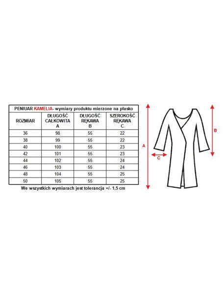 Cienki szlafrok wiskoza Mewa Kamelia 
