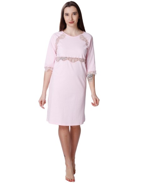 Bawełniana shirt night with koronką Mewa Mona