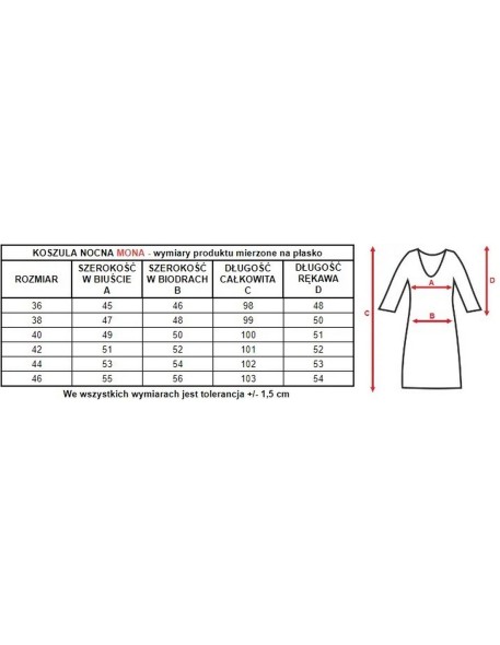 Bawełniana shirt night with koronką Mewa Mona