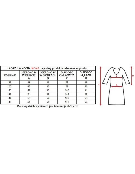 Bawełniana shirt night with koronką Mewa Mona