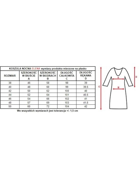 Night shirt women's wiskoza Mewa Elena