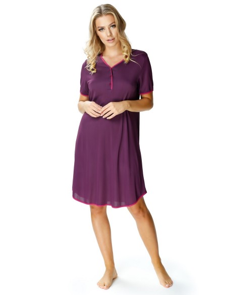 Wiskozowa shirt night with guziczkami Mewa Teresa