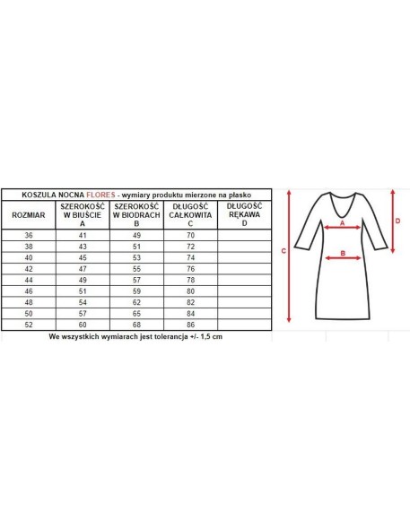 Halka nocna damska w kwiaty Mewa Flores 