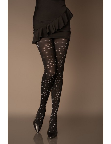 Erriona rAjstopy patterned 80 den black, Livia Corsetti