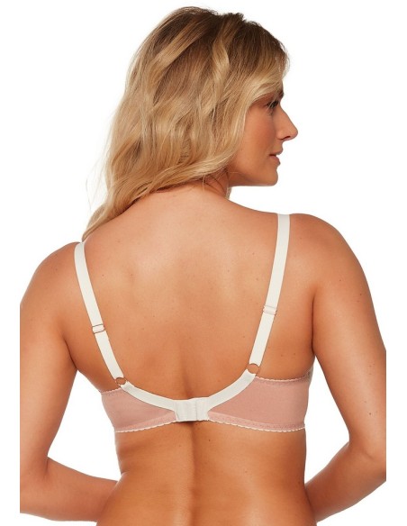 Stanik półusztywniany Luiza Gaia 1242 ecru, z delikatnym zdobieniem