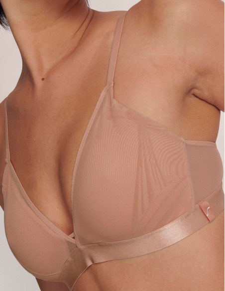 Biustonosz Sloggi S By X Rosie Woods Soft Bra Beżowy, bezfiszbinowy