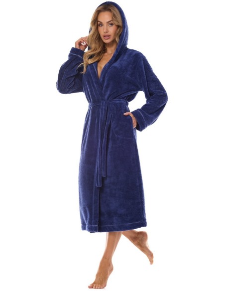 Damskie szlafrok z kapturem Night 2412 L&L, ciepły i przytulny