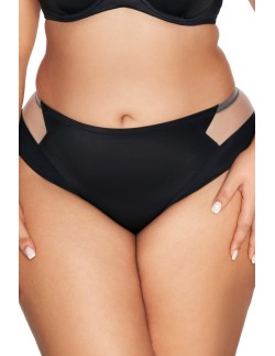 Figi damskie Ava 2135 czarne z tiulową wstawką