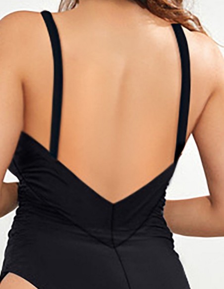 Strój kąpielowy jednoczęściowy bardotka czarny Krisline Beach mhm  